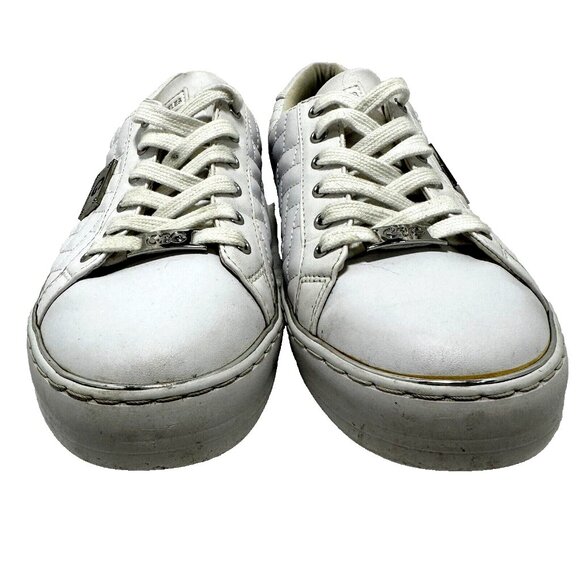 Guess GGGretchy White Quilted Sneakers Quiet Luxury Y2K Clean Girl Aesthetic 9.5 - Picture 3 of 10